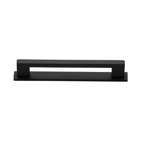 Metro Cabinet Pull Handle with Plate by M Marcus - Heritage Brass