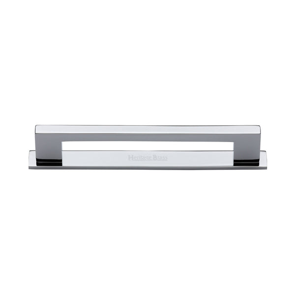 Metro Cabinet Pull Handle with Plate by M Marcus - Heritage Brass