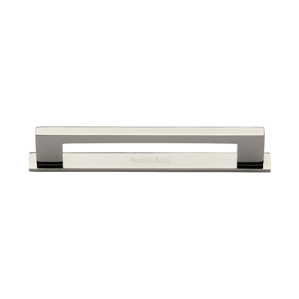 Metro Cabinet Pull Handle with Plate by M Marcus - Heritage Brass