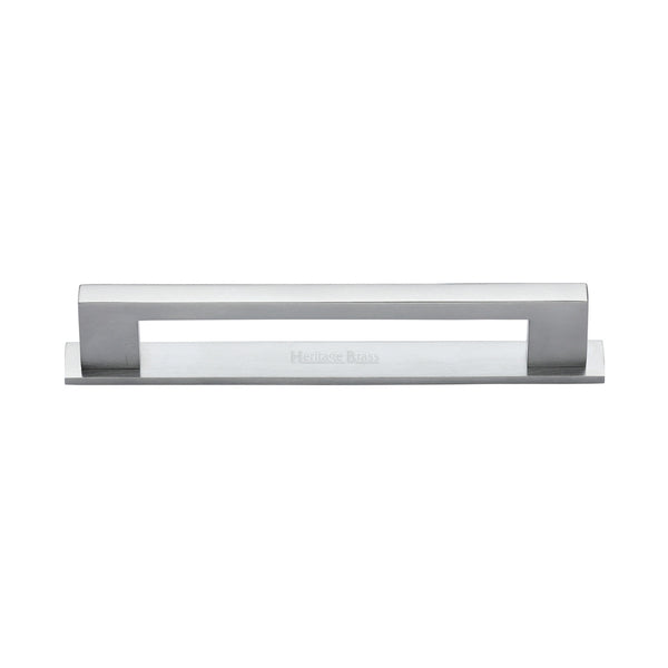 Metro Cabinet Pull Handle with Plate by M Marcus - Heritage Brass