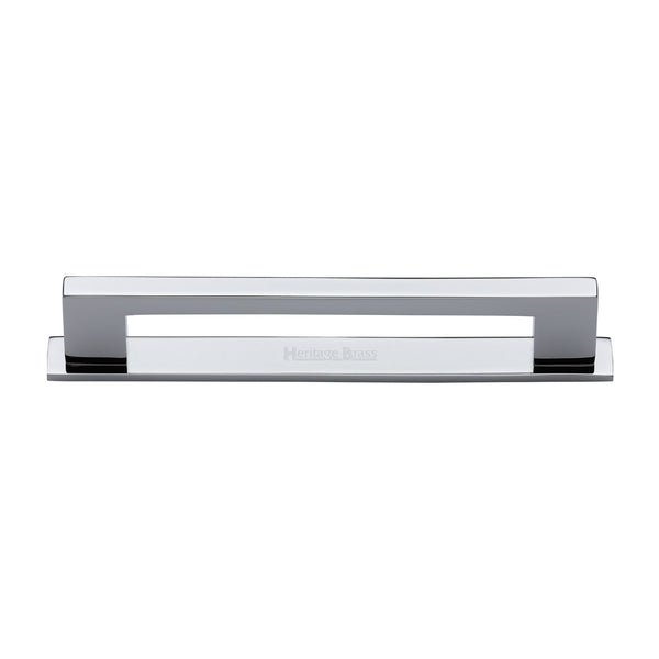 Metro Cabinet Pull Handle with Plate by M Marcus - Heritage Brass