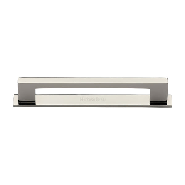 Metro Cabinet Pull Handle with Plate by M Marcus - Heritage Brass