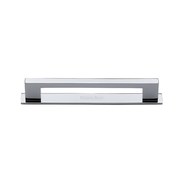 Metro Cabinet Pull Handle with Plate by M Marcus - Heritage Brass
