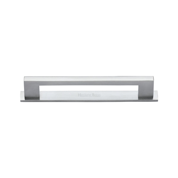 Metro Cabinet Pull Handle with Plate by M Marcus - Heritage Brass
