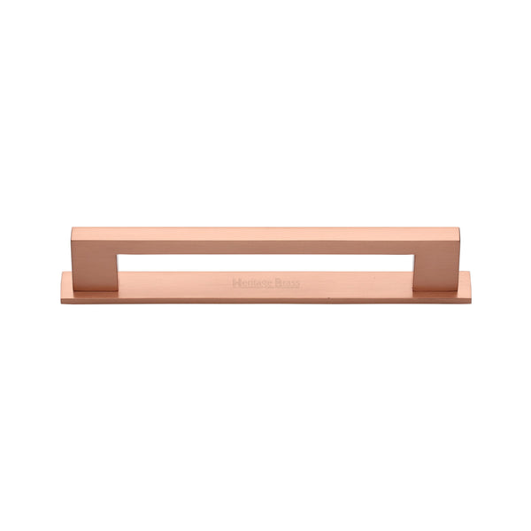 Metro Cabinet Pull Handle with Plate by M Marcus - Heritage Brass
