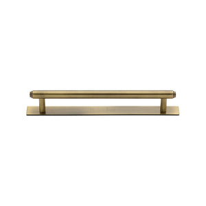 Step Cabinet Pull Handle with Plate by M Marcus - Heritage Brass