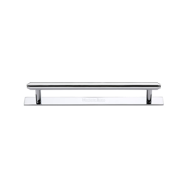 Step Cabinet Pull Handle with Plate by M Marcus - Heritage Brass