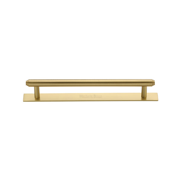 Step Cabinet Pull Handle with Plate by M Marcus - Heritage Brass