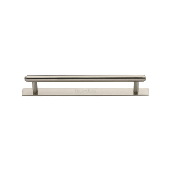 Step Cabinet Pull Handle with Plate by M Marcus - Heritage Brass