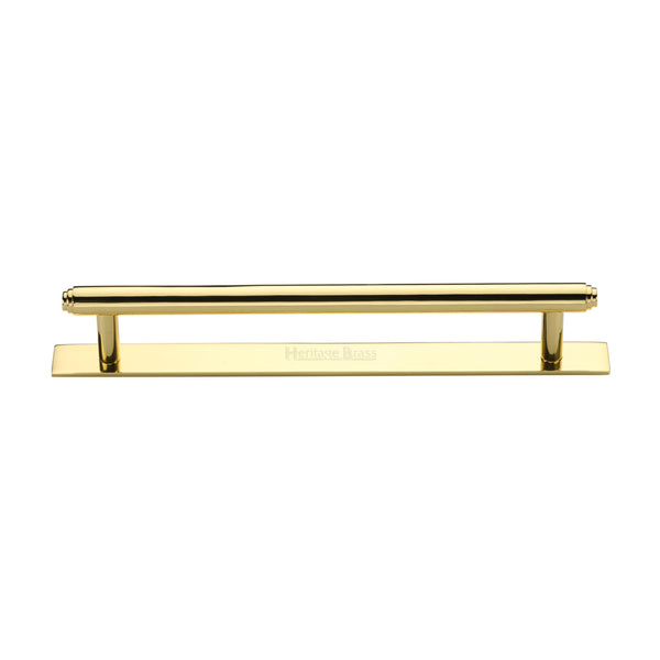 Step Cabinet Pull Handle with Plate by M Marcus - Heritage Brass