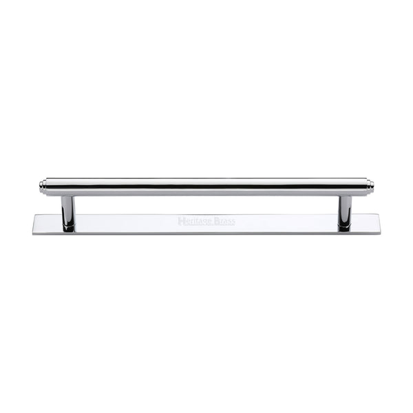 Step Cabinet Pull Handle with Plate by M Marcus - Heritage Brass