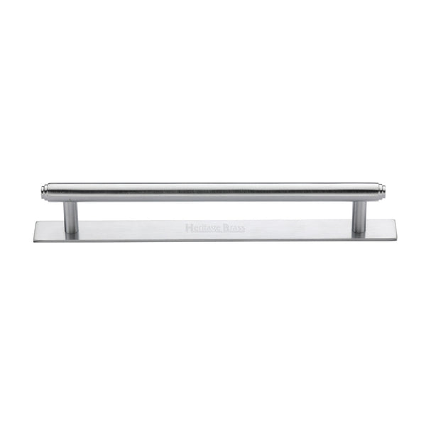 Step Cabinet Pull Handle with Plate by M Marcus - Heritage Brass