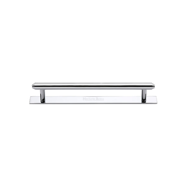 Step Cabinet Pull Handle with Plate by M Marcus - Heritage Brass