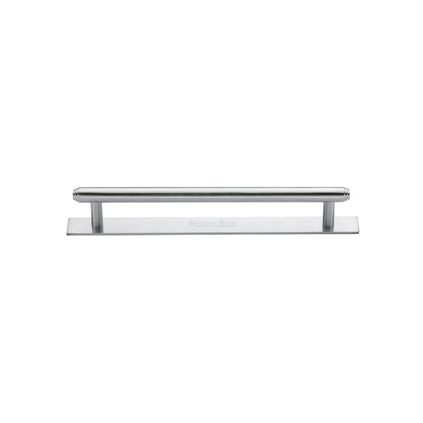 Step Cabinet Pull Handle with Plate by M Marcus - Heritage Brass