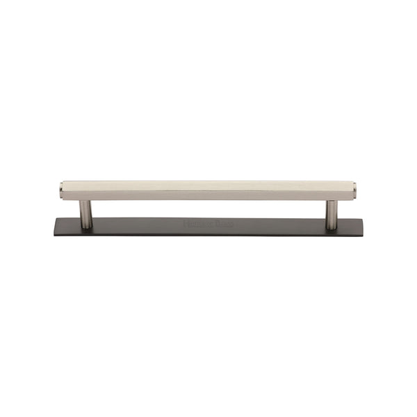Hexagonal Cabinet Pull Handle with Plate by M Marcus - Heritage Brass