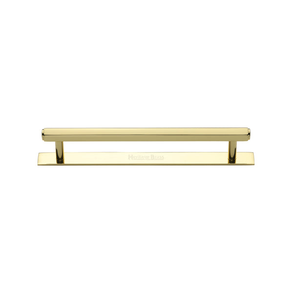 Hexagonal Cabinet Pull Handle with Plate by M Marcus - Heritage Brass