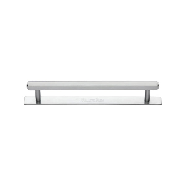 Hexagonal Cabinet Pull Handle with Plate by M Marcus - Heritage Brass