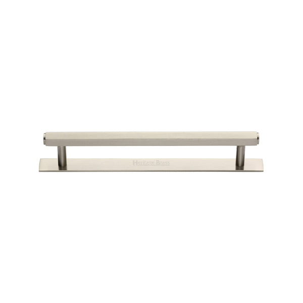 Hexagonal Cabinet Pull Handle with Plate by M Marcus - Heritage Brass
