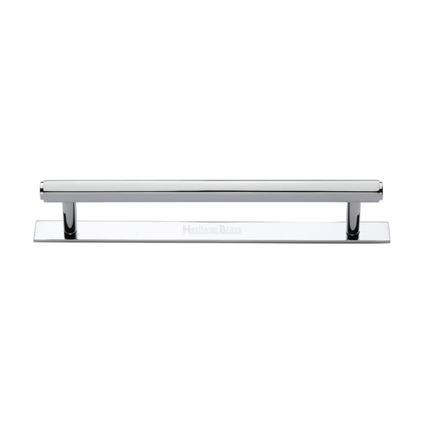 Hexagonal Cabinet Pull Handle with Plate by M Marcus - Heritage Brass