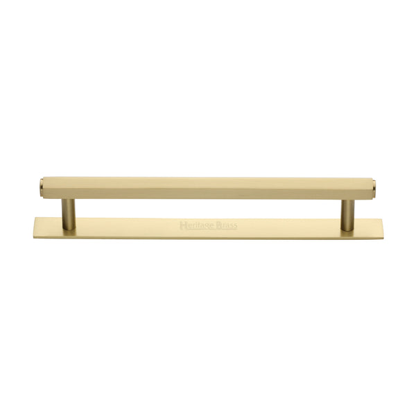 Hexagonal Cabinet Pull Handle with Plate by M Marcus - Heritage Brass