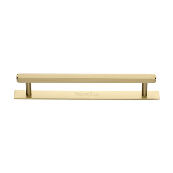 M Marcus - Heritage Brass, Hexagonal Cabinet Pull Handle with Plate, Cabinet Hardware, Cabinet Pull Handles