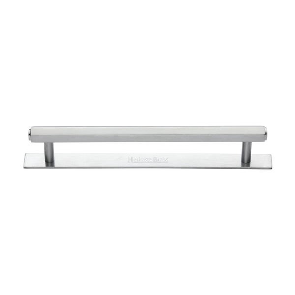 Hexagonal Cabinet Pull Handle with Plate by M Marcus - Heritage Brass