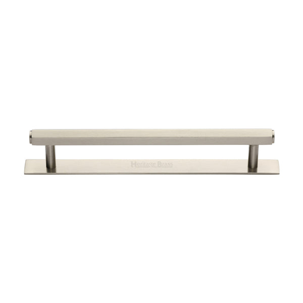 Hexagonal Cabinet Pull Handle with Plate by M Marcus - Heritage Brass