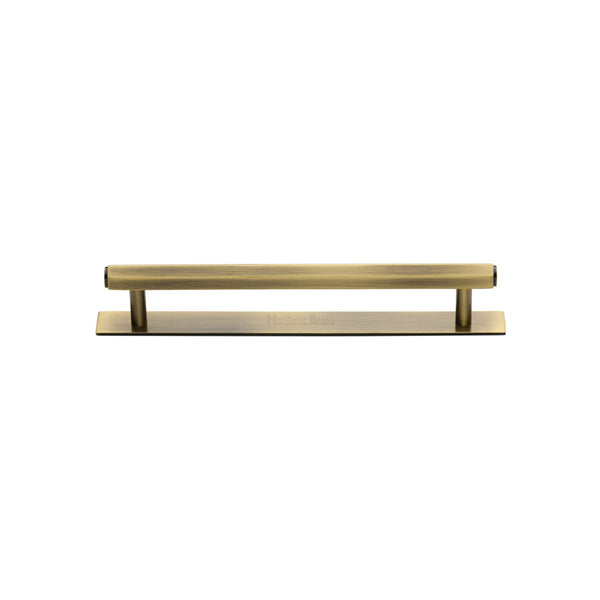 Hexagonal Cabinet Pull Handle with Plate by M Marcus - Heritage Brass