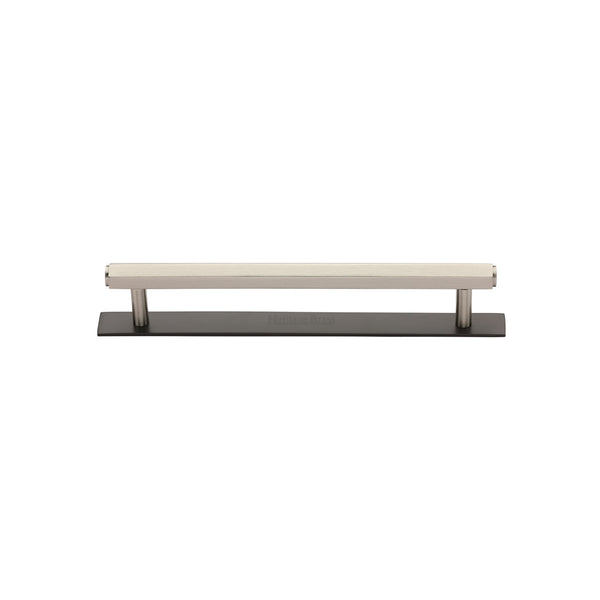 Hexagonal Cabinet Pull Handle with Plate by M Marcus - Heritage Brass
