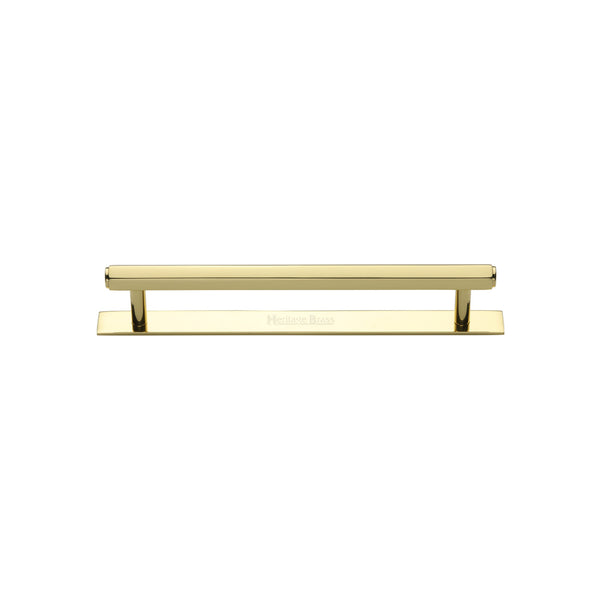 Hexagonal Cabinet Pull Handle with Plate by M Marcus - Heritage Brass