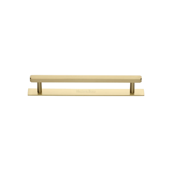 Hexagonal Cabinet Pull Handle with Plate by M Marcus - Heritage Brass