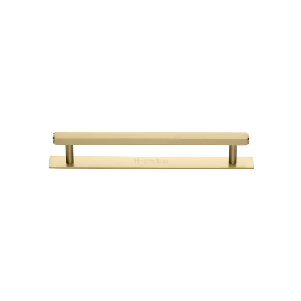 M Marcus - Heritage Brass, Hexagonal Cabinet Pull Handle with Plate, Cabinet Hardware, Cabinet Pull Handles