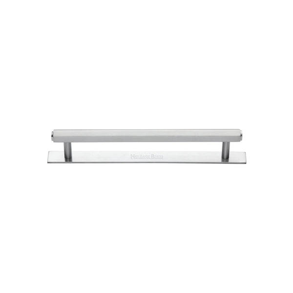 Hexagonal Cabinet Pull Handle with Plate by M Marcus - Heritage Brass