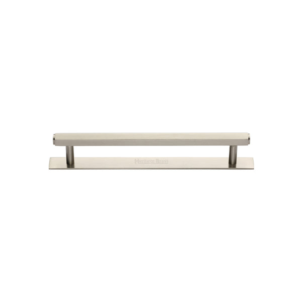Hexagonal Cabinet Pull Handle with Plate by M Marcus - Heritage Brass