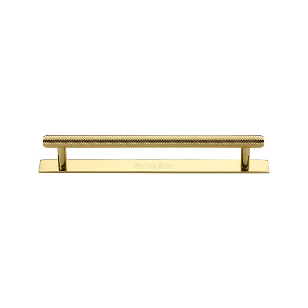 M Marcus - Heritage Brass, Knurled Cabinet Pull Handle with Plate, Cabinet Hardware, Cabinet Pull Handles