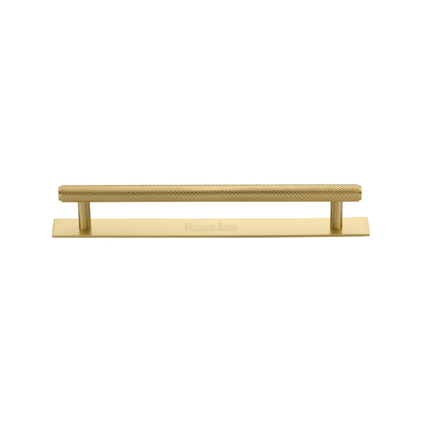 M Marcus - Heritage Brass, Knurled Cabinet Pull Handle with Plate, Cabinet Hardware, Cabinet Pull Handles