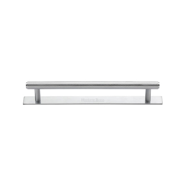 M Marcus - Heritage Brass, Knurled Cabinet Pull Handle with Plate, Cabinet Hardware, Cabinet Pull Handles