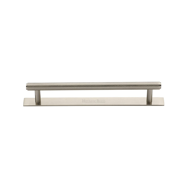 M Marcus - Heritage Brass, Knurled Cabinet Pull Handle with Plate, Cabinet Hardware, Cabinet Pull Handles