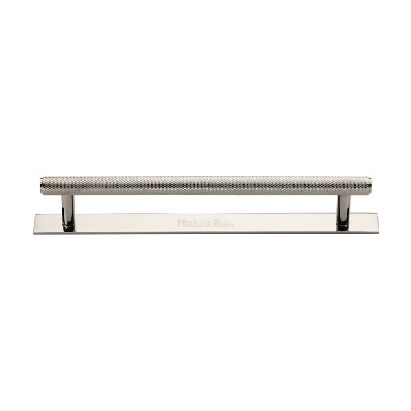 M Marcus - Heritage Brass, Knurled Cabinet Pull Handle with Plate, Cabinet Hardware, Cabinet Pull Handles