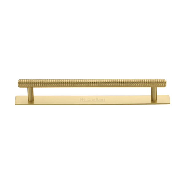 M Marcus - Heritage Brass, Knurled Cabinet Pull Handle with Plate, Cabinet Hardware, Cabinet Pull Handles