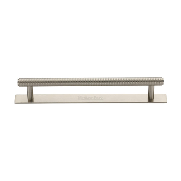 M Marcus - Heritage Brass, Knurled Cabinet Pull Handle with Plate, Cabinet Hardware, Cabinet Pull Handles