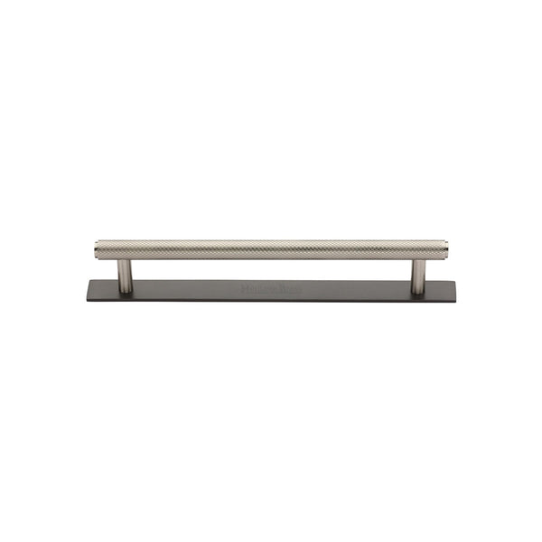 M Marcus - Heritage Brass, Knurled Cabinet Pull Handle with Plate, Cabinet Hardware, Cabinet Pull Handles