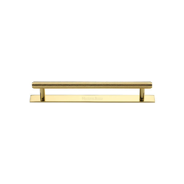 M Marcus - Heritage Brass, Knurled Cabinet Pull Handle with Plate, Cabinet Hardware, Cabinet Pull Handles