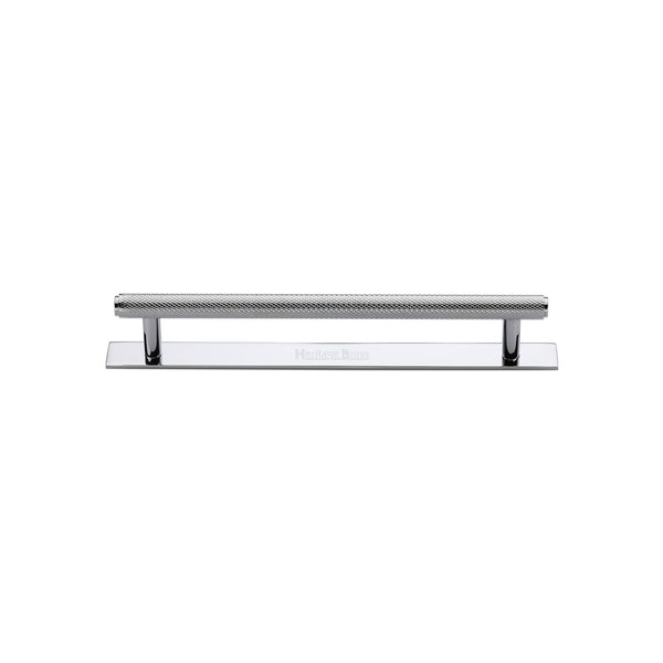 Knurled Cabinet Pull Handle with Plate by M Marcus - Heritage Brass