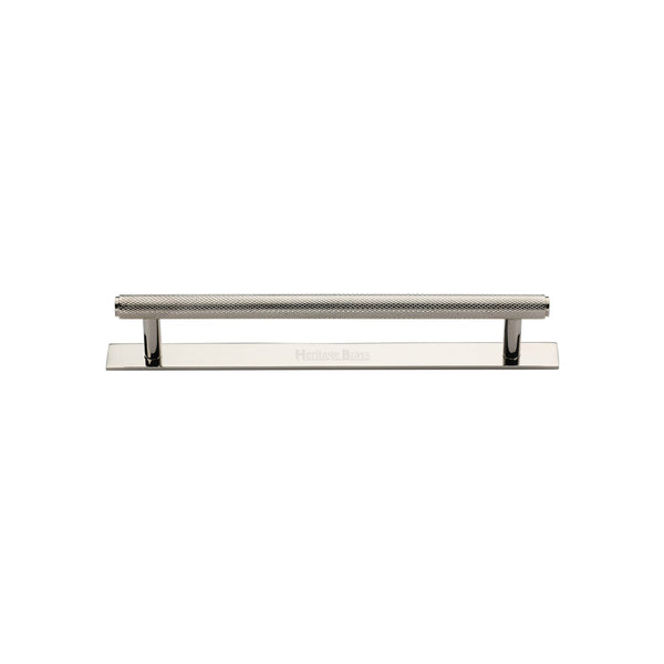 M Marcus - Heritage Brass, Knurled Cabinet Pull Handle with Plate, Cabinet Hardware, Cabinet Pull Handles