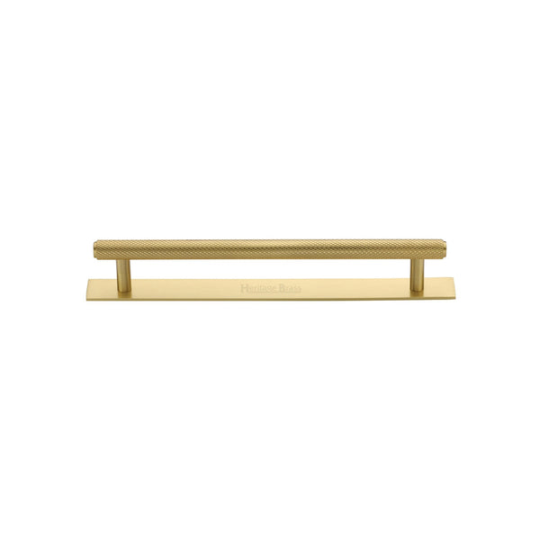 M Marcus - Heritage Brass, Knurled Cabinet Pull Handle with Plate, Cabinet Hardware, Cabinet Pull Handles