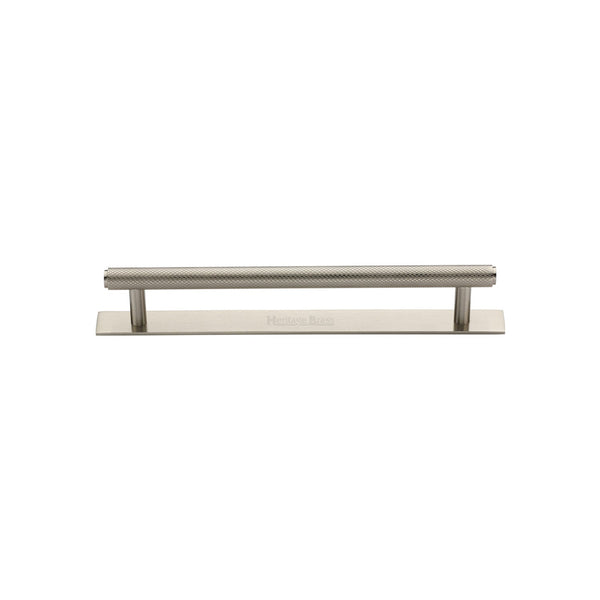 M Marcus - Heritage Brass, Knurled Cabinet Pull Handle with Plate, Cabinet Hardware, Cabinet Pull Handles