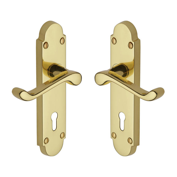 Milton Door Handle on Plate by M Marcus - Heritage Brass