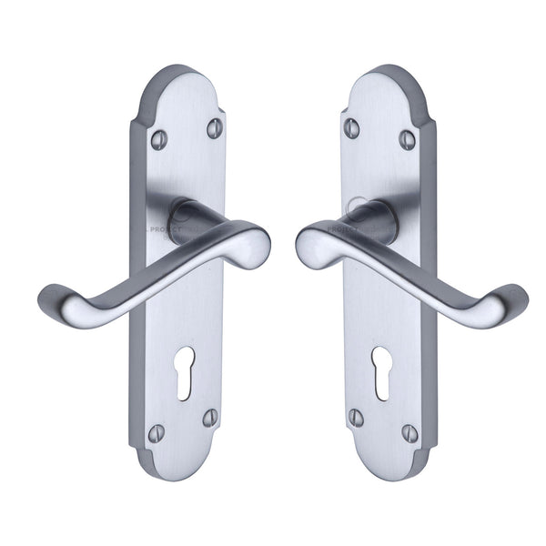 Milton Door Handle on Plate by M Marcus - Heritage Brass