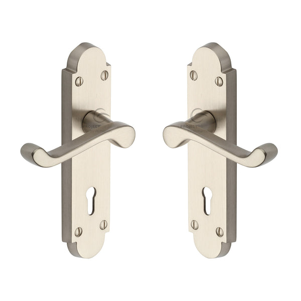 Milton Door Handle on Plate by M Marcus - Heritage Brass
